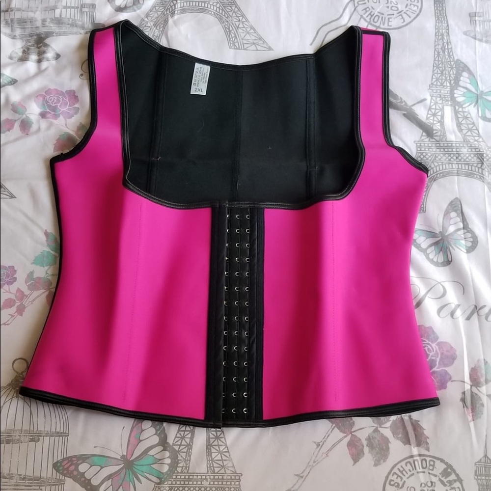 3 Hooks Vest Corset Latex Waist Trainer 100% latex - Picture 4 of 5